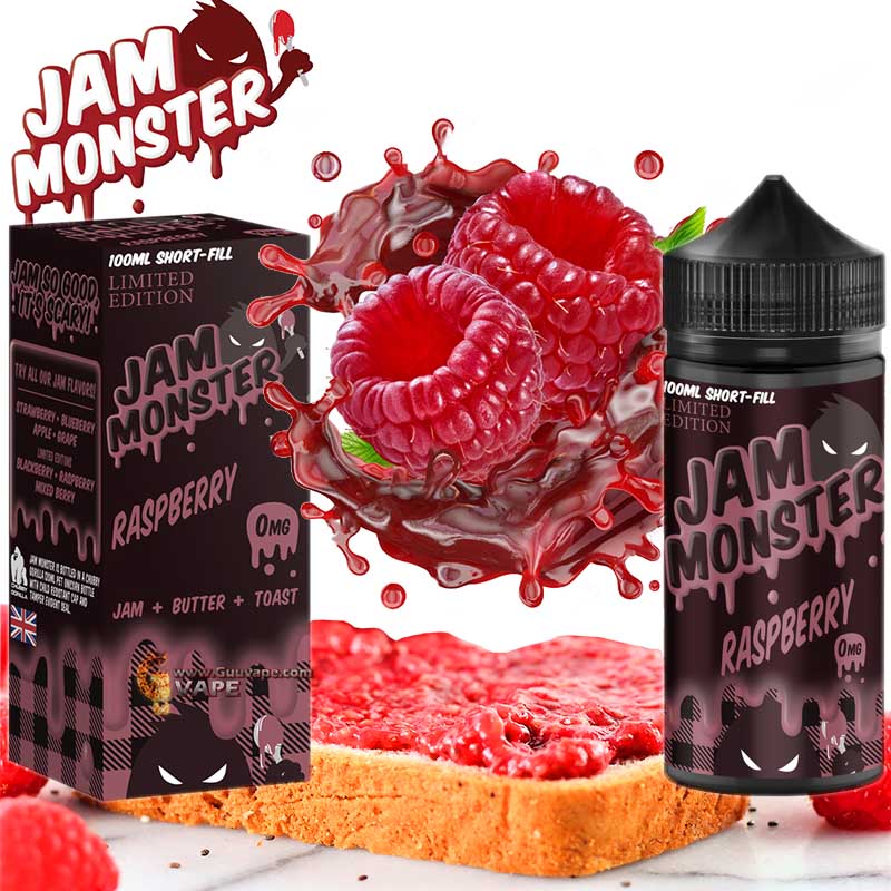 jam-monster-raspberry-แจมราสเบอรี่-แจมมอนเตอร์ Jam Monster Raspberry ราสเบอรี่ 100ml